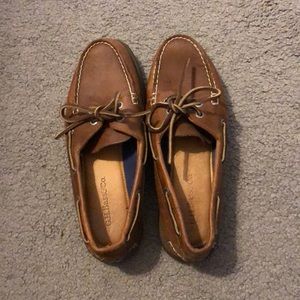 Brown boat shoes